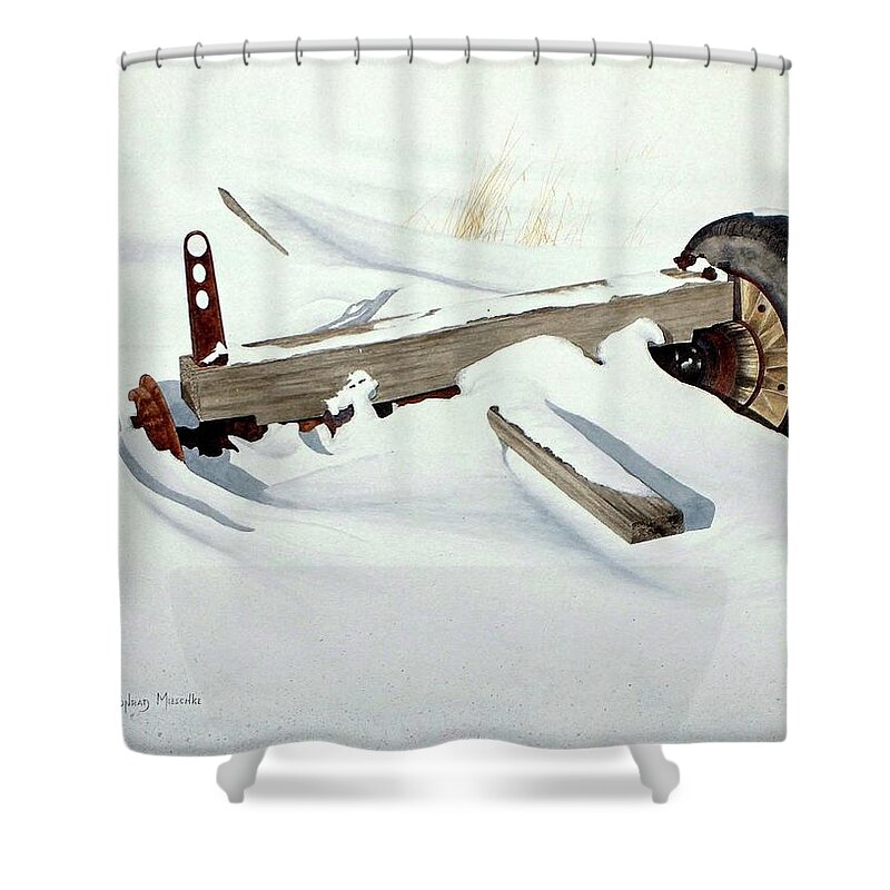 Winter Shower Curtain featuring the painting Broken Dreams by Conrad Mieschke