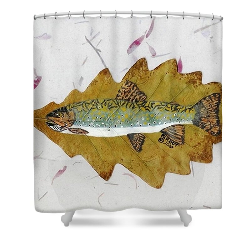 Fish Shower Curtain featuring the painting Brook Trout by Ralph Root