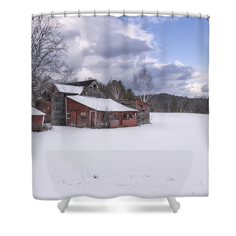 Williamsville Vermont Shower Curtain featuring the photograph Brookline Winter by Tom Singleton