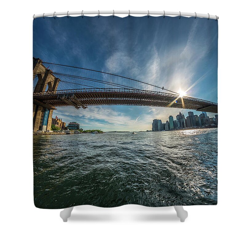  Shower Curtain featuring the photograph Brooklyn Bridge by Bryan Xavier