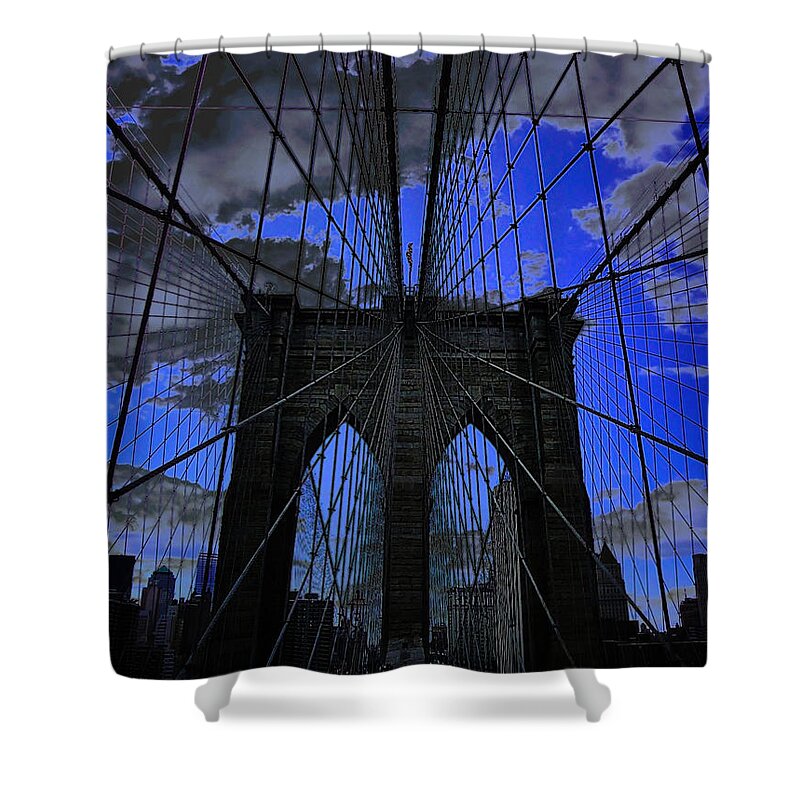 The Brooklyn Bridge Shower Curtain featuring the photograph Brooklyn Bridge by Xueling Zou