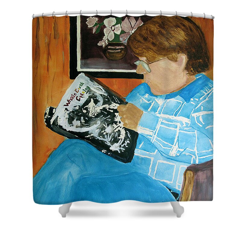 Man Shower Curtain featuring the painting Brother by Sandy McIntire