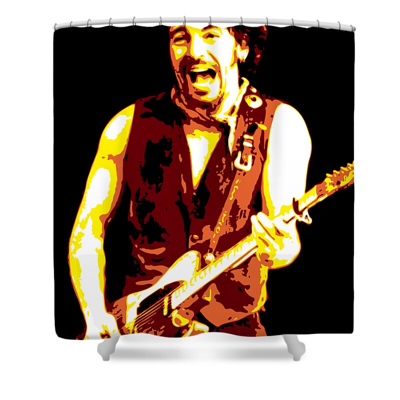 Bruce Springsteen Shower Curtain featuring the digital art Bruce Springsteen by DB Artist