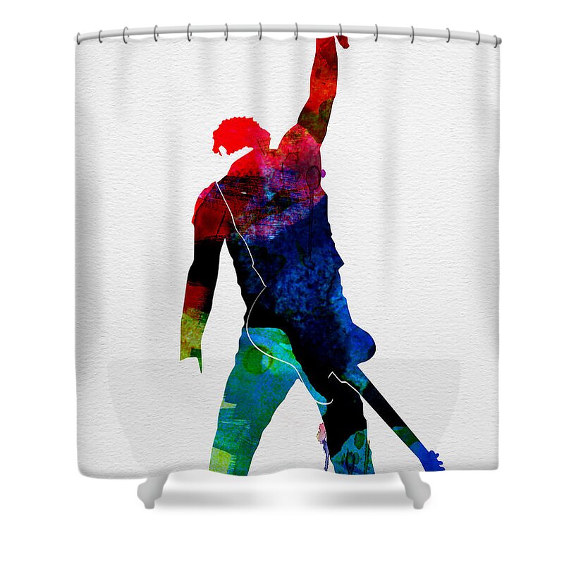 Bruce Springsteen Shower Curtain featuring the painting Bruce Watercolor by Naxart Studio