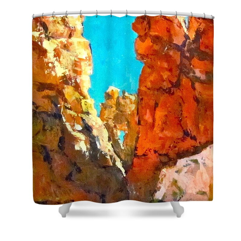 Canyon Shower Curtain featuring the painting Bryce Canyon by Barbara O'Toole