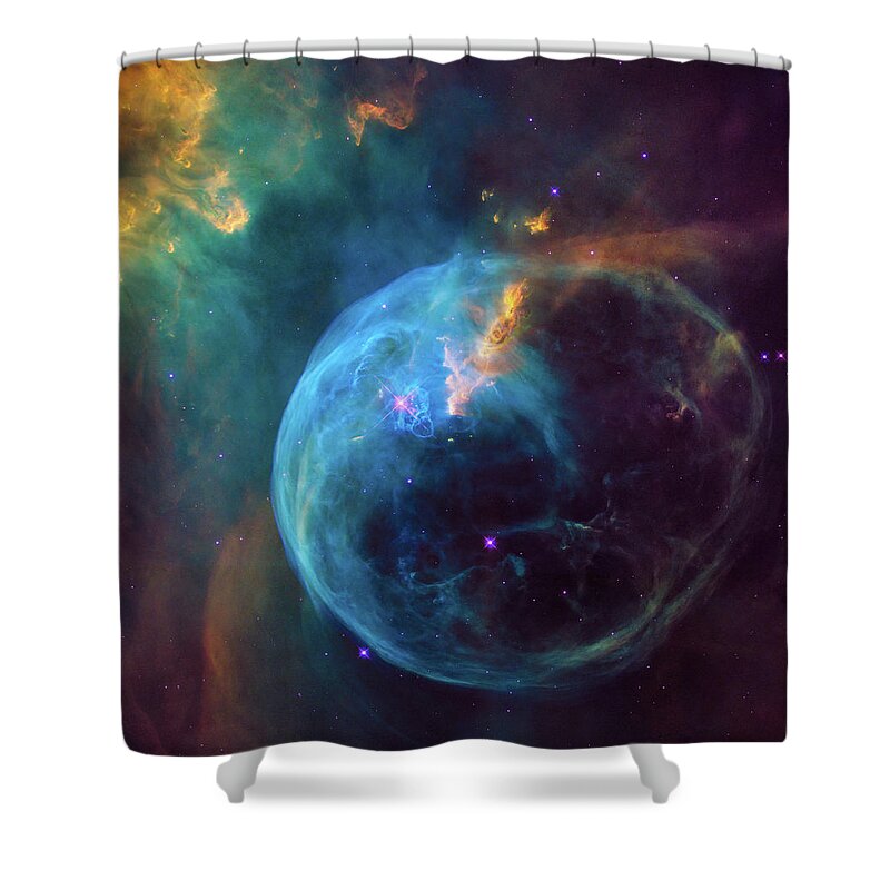 Cosmos Shower Curtain featuring the photograph Bubble Nebula by Marco Oliveira