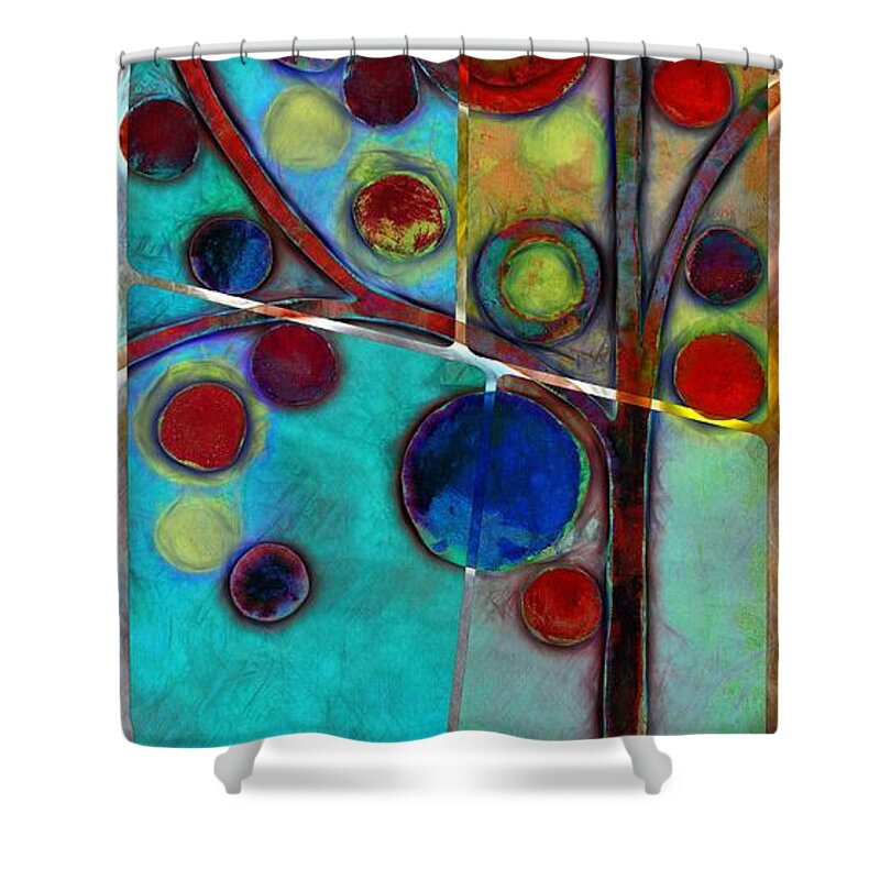 Tree Shower Curtain featuring the painting Bubble Tree - 7546l2 by Variance Collections