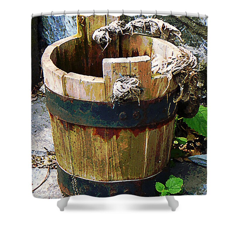 Bucket Shower Curtain featuring the photograph Bucket by Susan Savad