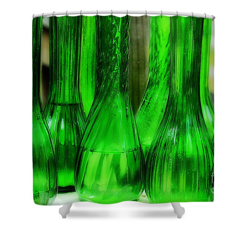 Glass Vases Shower Curtain featuring the photograph Bud Vases by Michael Eingle