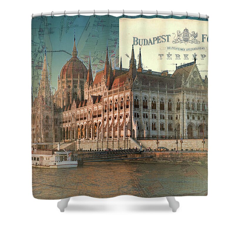 Budapest Shower Curtain featuring the photograph Budapest Fovaros by Sharon Popek