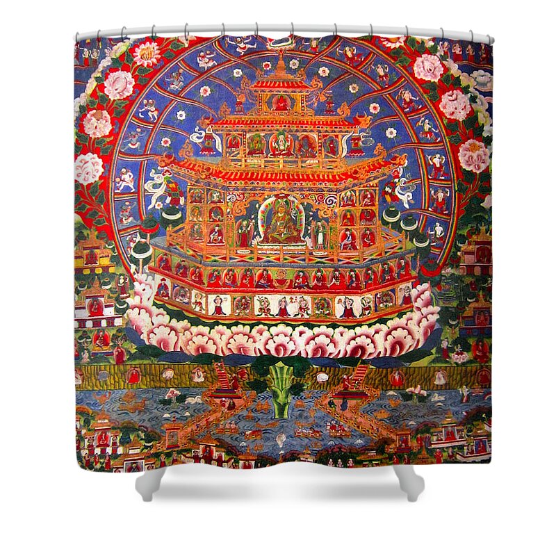 Buddhism Shower Curtain featuring the painting Buddhist Painting by Steve Fields