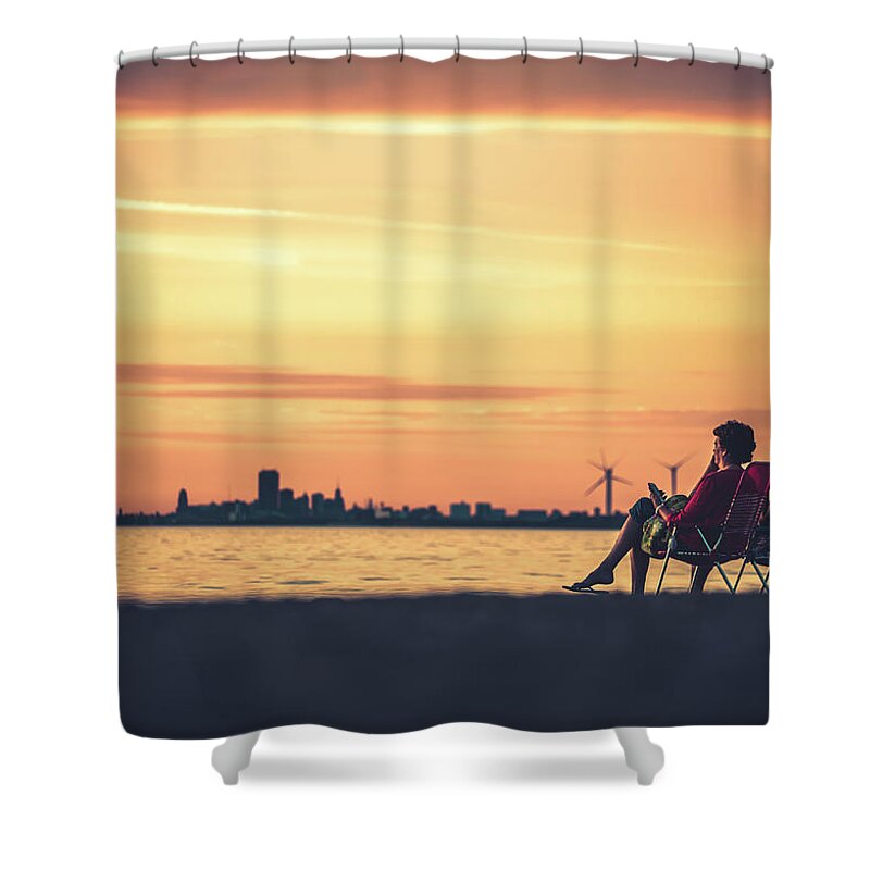 Hamburg Shower Curtain featuring the photograph Buffalo, NY Sunset by Dave Niedbala