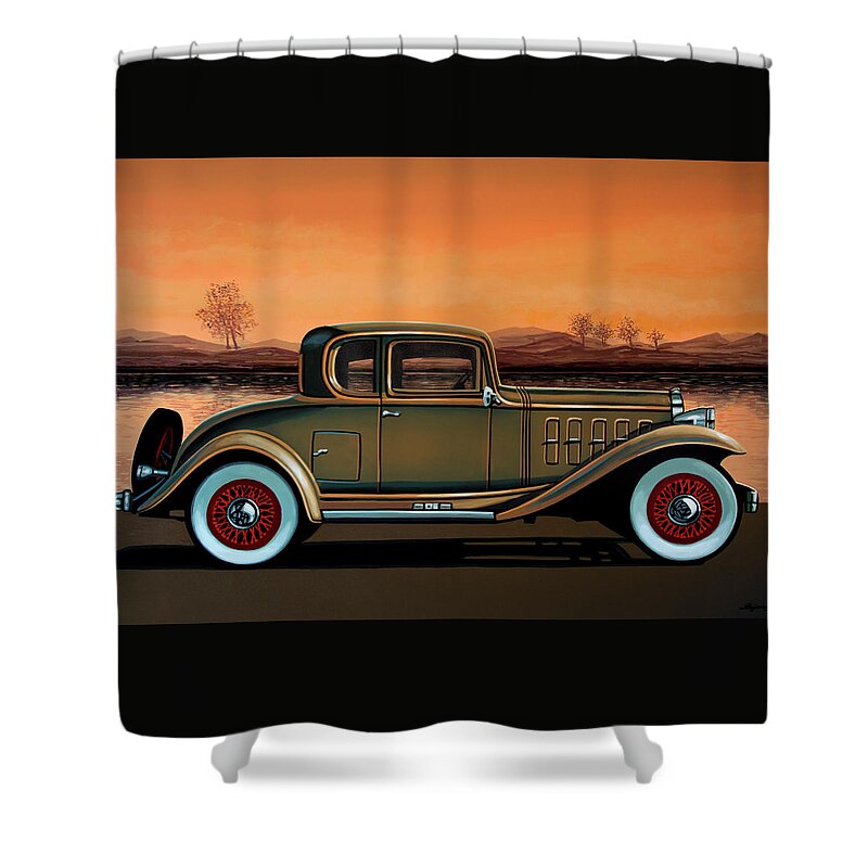 Buick 96 S Shower Curtain featuring the painting Buick 96 S Coupe 1932 Painting by Paul Meijering