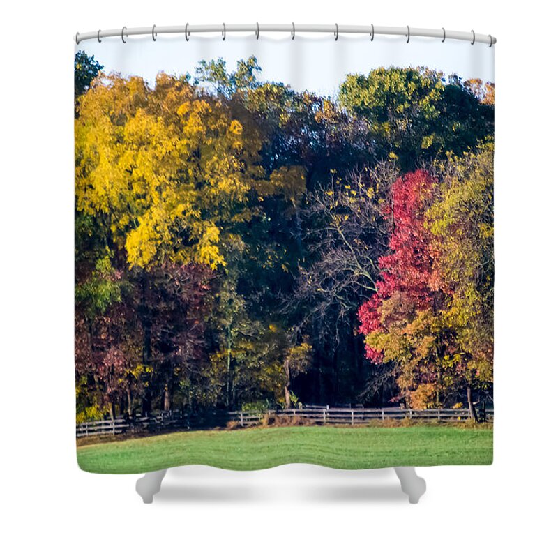 Morning Shower Curtain featuring the photograph Bull Run Mountain 1 by Carlee Ojeda