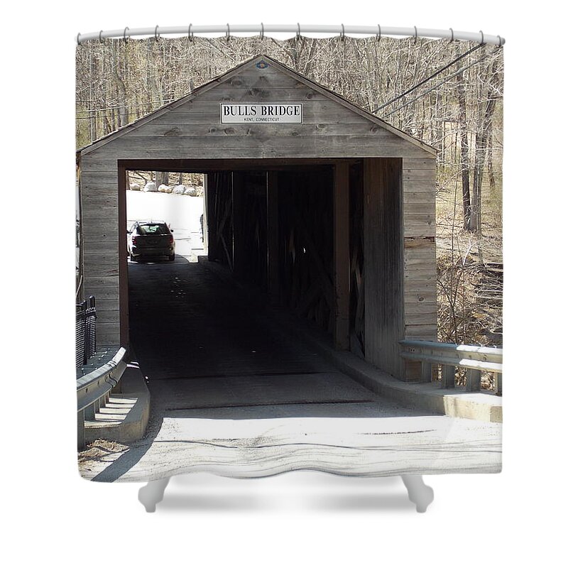 Bulls Bridge Shower Curtain featuring the photograph Bulls Covered Bridge by Catherine Gagne
