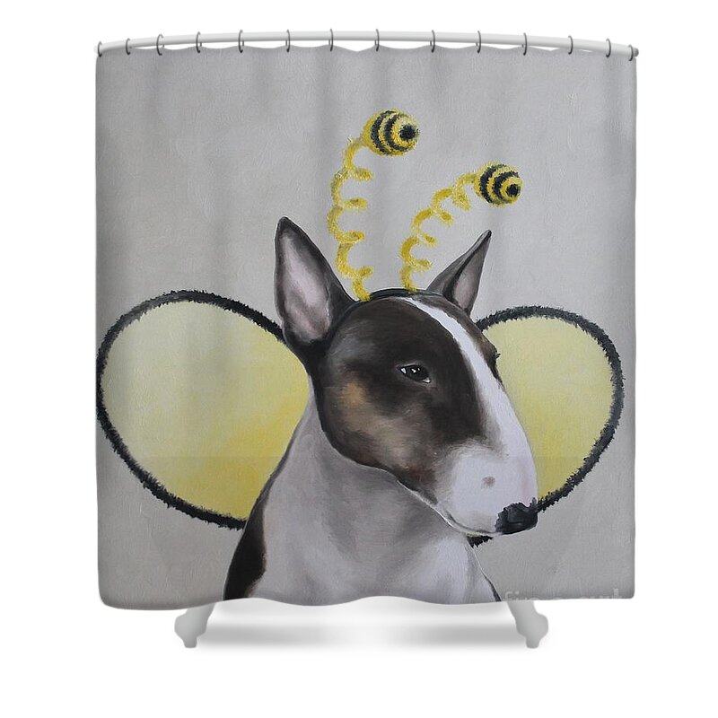 Noewi Shower Curtain featuring the painting Bully Bee by Jindra Noewi
