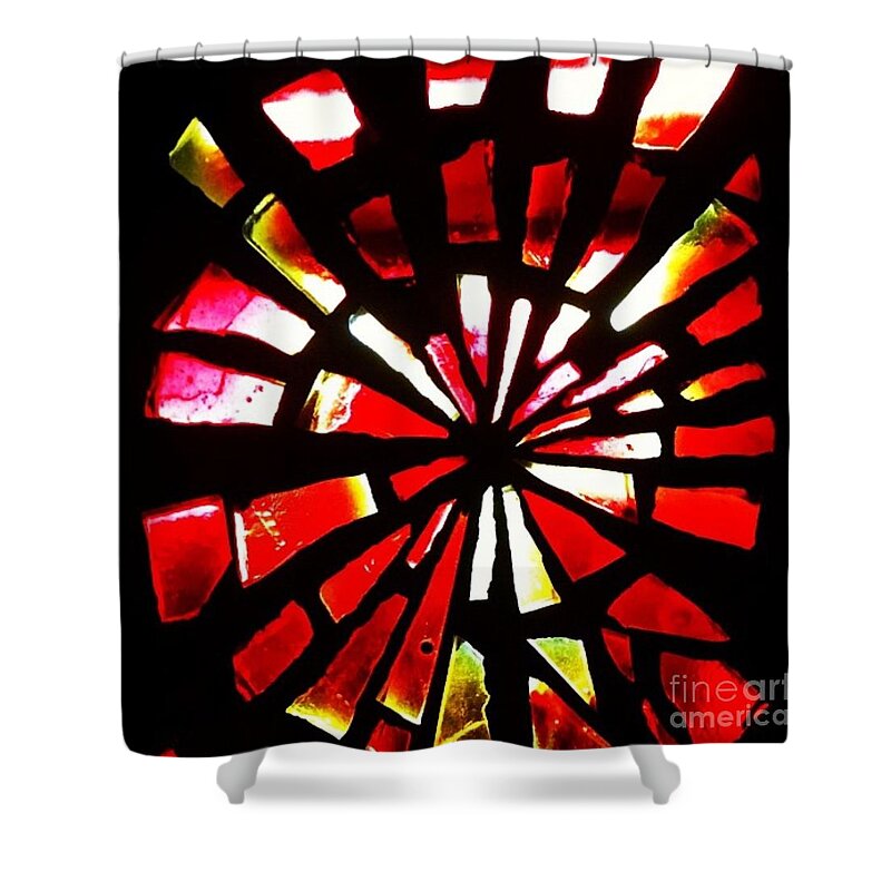 Stained Glass Shower Curtain featuring the photograph Bully's by Denise Railey