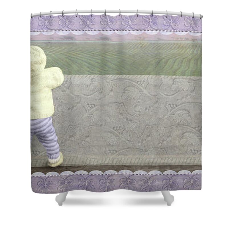  Shower Curtain featuring the photograph Bunny Hops Away by Adele Aron Greenspun