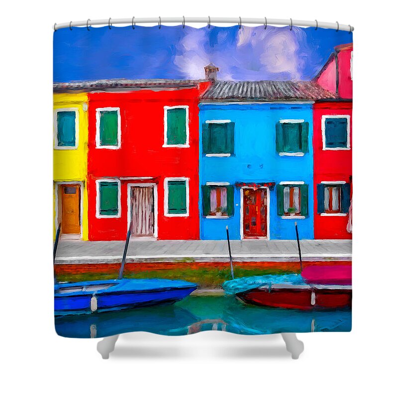 Italia Shower Curtain featuring the photograph Burano Colorful Houses by Juan Carlos Ferro Duque