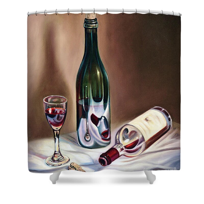 Wine Shower Curtain featuring the painting Burgundy Still by Ricardo Chavez-Mendez