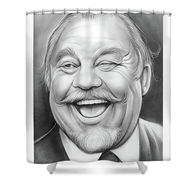 Burl Ives Shower Curtain featuring the drawing Burl Ives by Greg Joens
