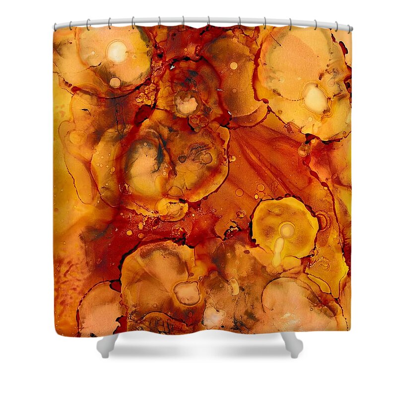 Abstract Shower Curtain featuring the painting Burled Wood by Louise Adams