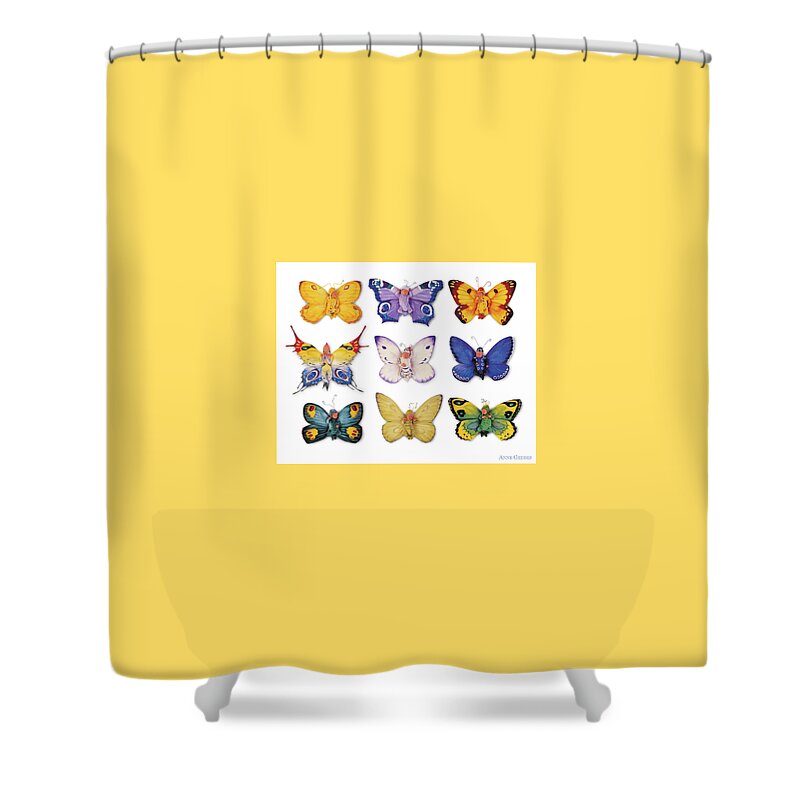 Butterfly Shower Curtain featuring the photograph Butterfly Babies by Anne Geddes