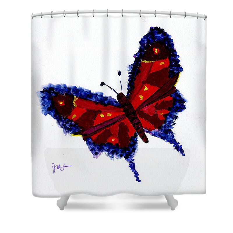 Butterfly Shower Curtain featuring the painting Butterfly by Julia Stubbe