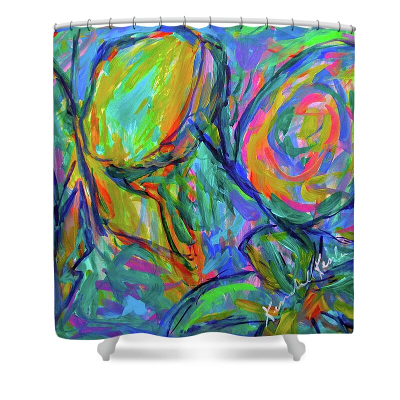Butterflies Shower Curtain featuring the painting Butterfly Mist Stage One by Kendall Kessler