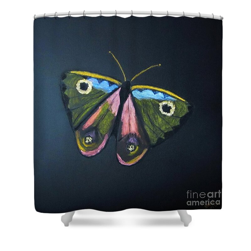 Shining Acrylic Metal Colors Shower Curtain featuring the photograph Butterfly by Pilbri Britta Neumaerker