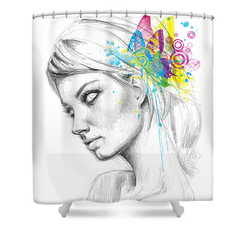 Butterfly Shower Curtain featuring the digital art Butterfly Queen by Olga Shvartsur