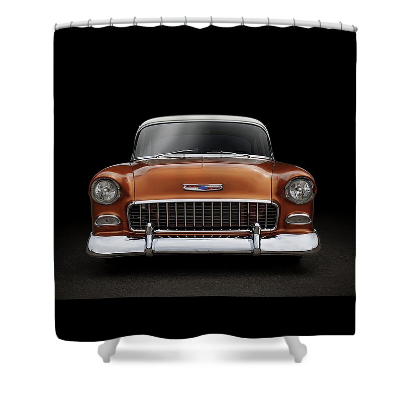 Car Shower Curtain featuring the digital art Butterscotch Bel Air by Douglas Pittman