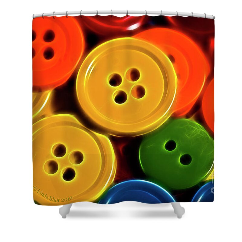 Buttons Shower Curtain featuring the photograph Buttons by Linda Blair