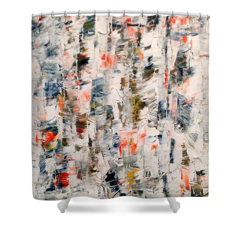 Abstract Landscape Painting Shower Curtain featuring the painting Bwf 2 by Desmond Raymond