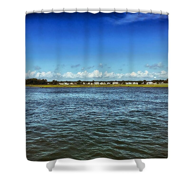 Waterfront Shower Curtain featuring the photograph By the Bay by Chris Montcalmo