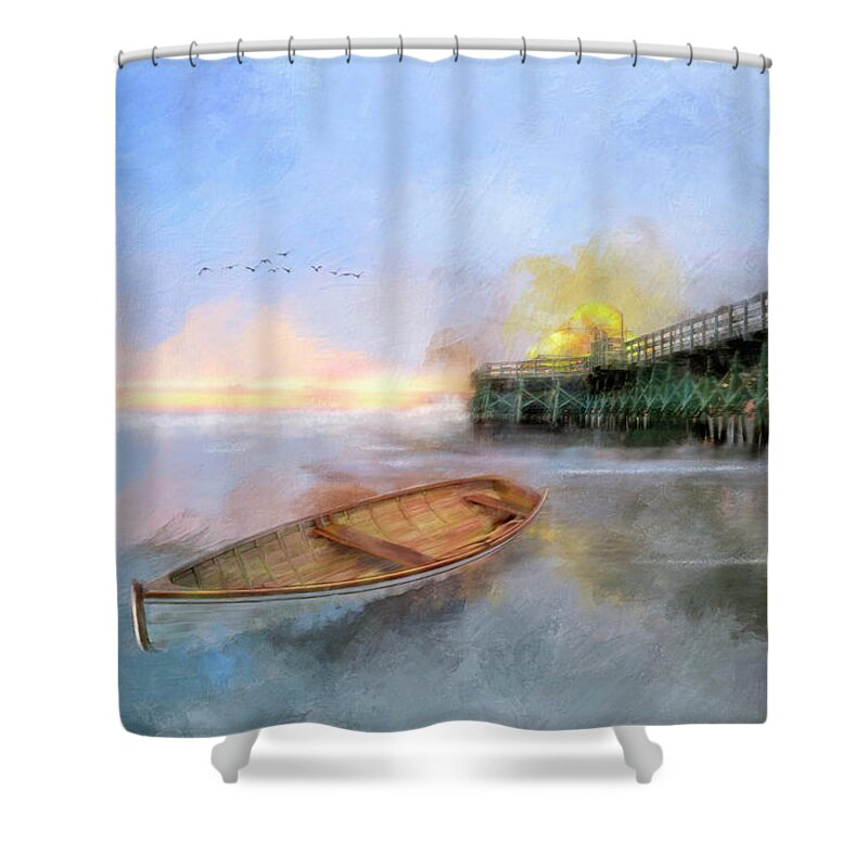 Mrytle Beach Shower Curtain featuring the photograph By The Pier by Mary Timman