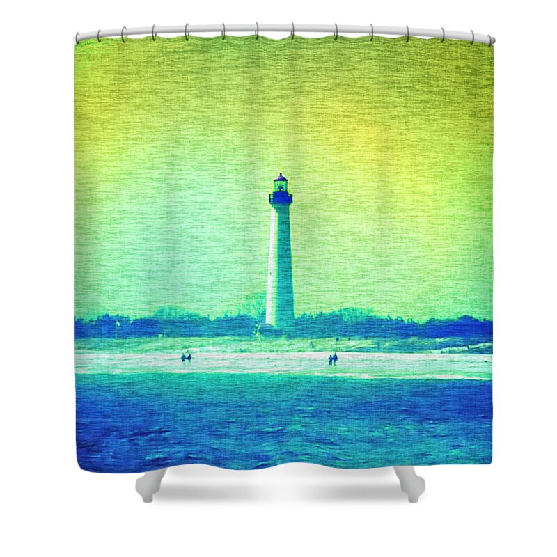 Lighthouse Shower Curtain featuring the photograph By The Sea - Cape May Lighthouse by Bill Cannon