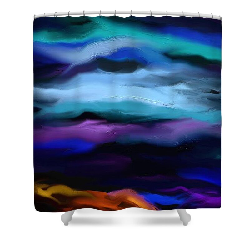 Digital Shower Curtain featuring the painting By the sea by Rushan Ruzaick