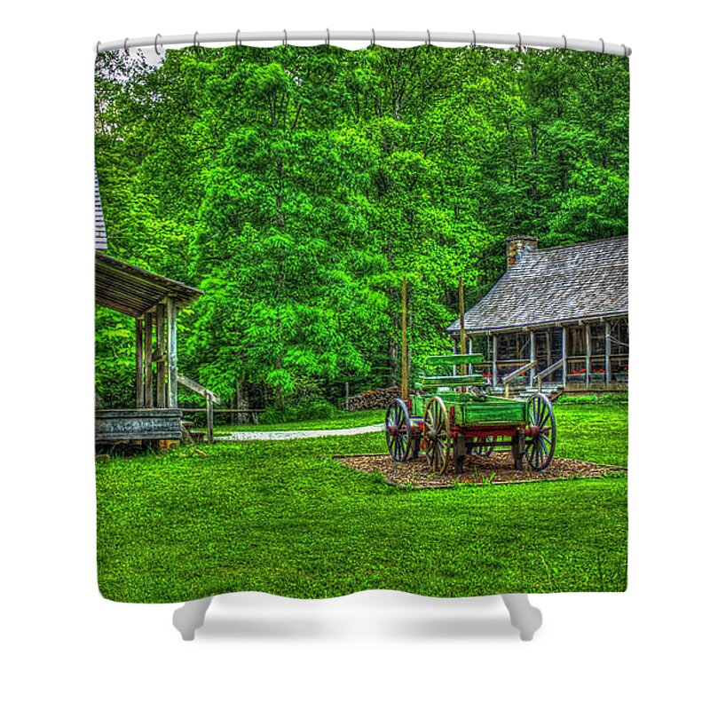 Reid Callaway Cabin Fever Images Shower Curtain featuring the photograph Cabin Fever Great Smoky Mountains Art by Reid Callaway