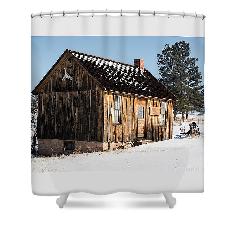 Abandoned Shower Curtain featuring the photograph Cabin In The Snow by Art Atkins