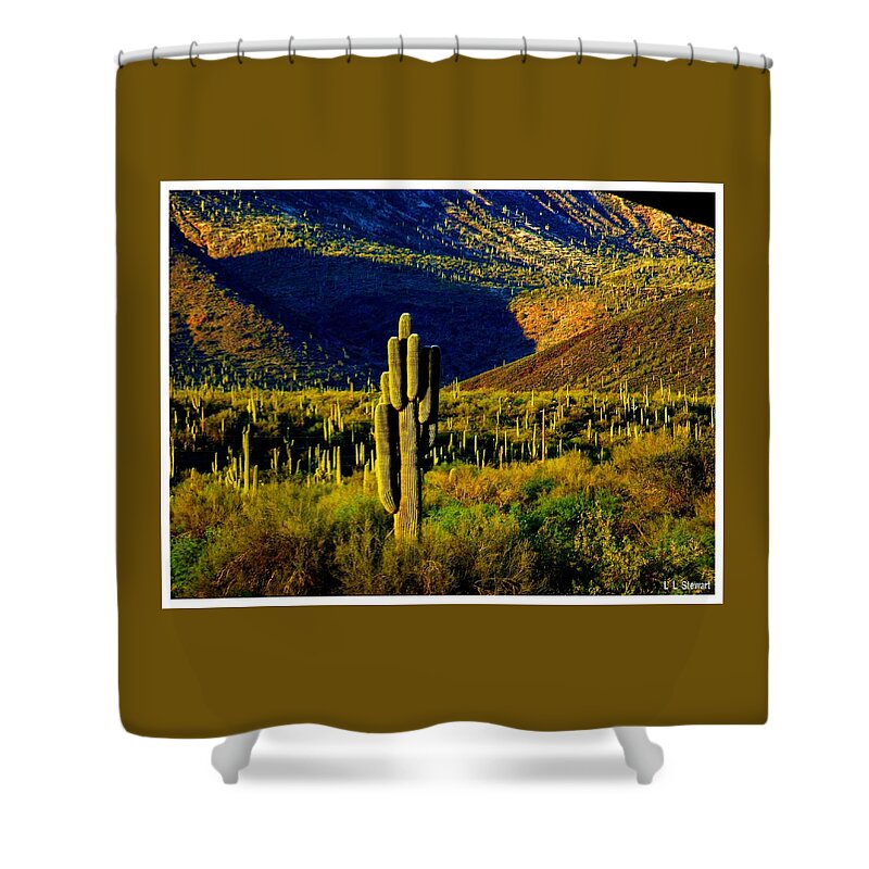 Arizona Shower Curtain featuring the photograph Cactus Population by L L Stewart