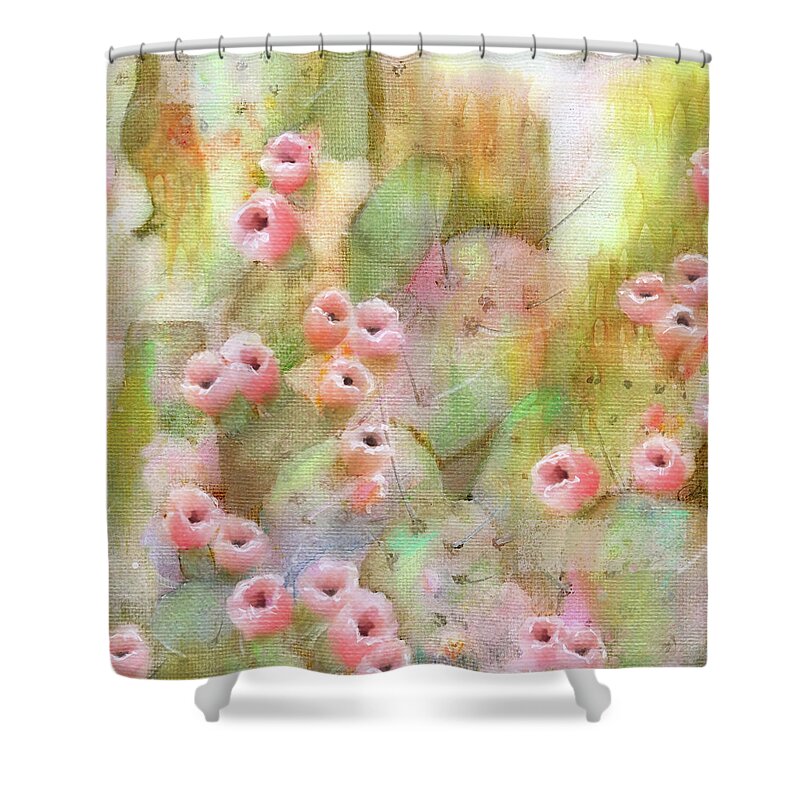 Cactus Shower Curtain featuring the mixed media Cactus Rose by Sand And Chi