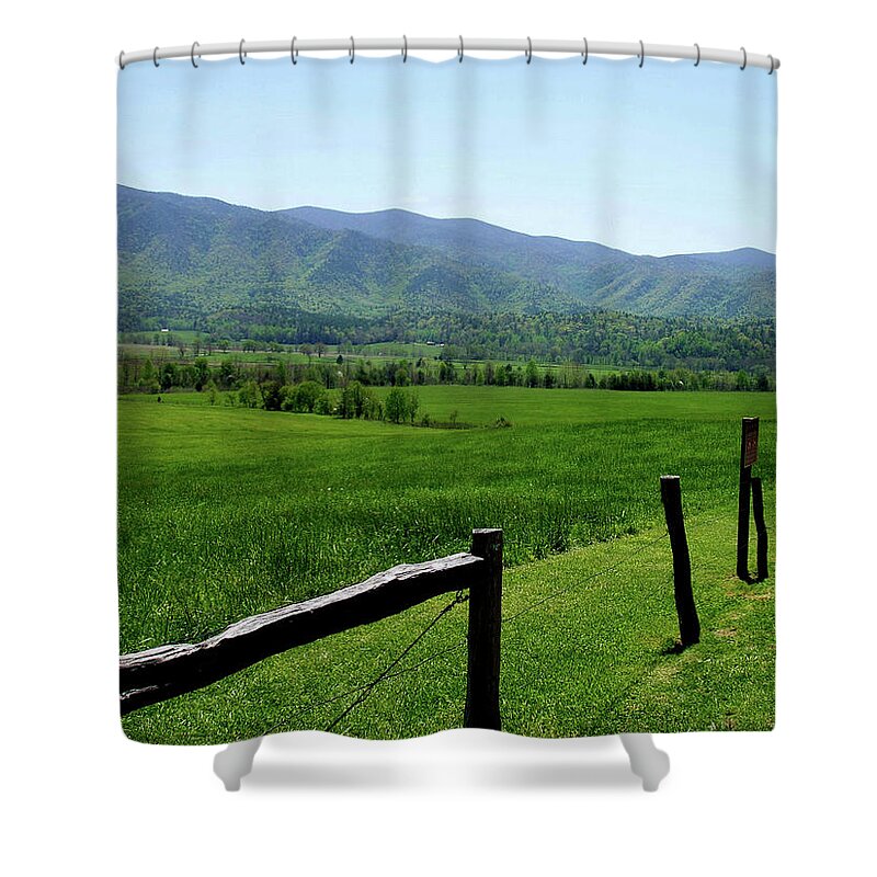 Cades Cove Shower Curtain featuring the photograph Cades Cove View by Nancy Mueller