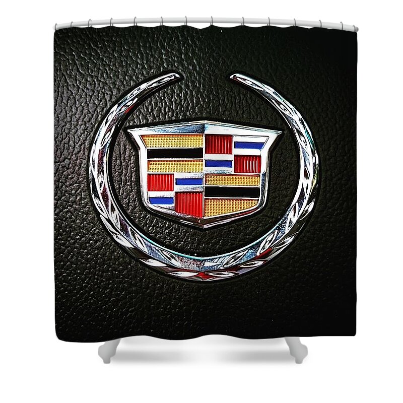 Cadillac Shower Curtain featuring the photograph Cadillac Emblem by Britten Adams