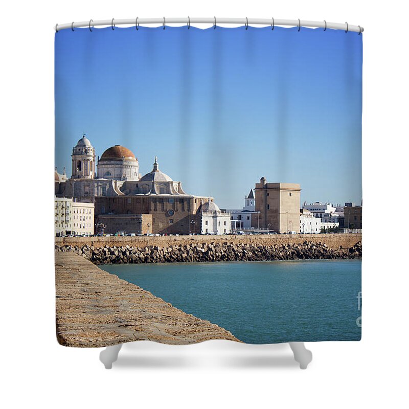 Cadiz Shower Curtain featuring the photograph Cadiz Cathedral Andalusia by Lynn Bolt