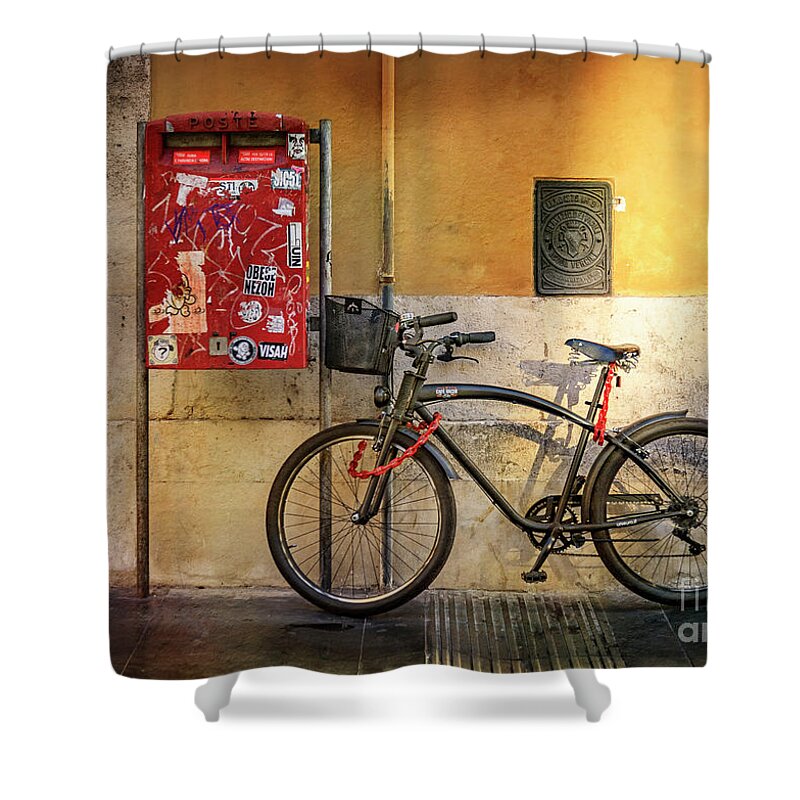 Bicycle Shower Curtain featuring the photograph Cafe Racer Bicycle by Craig J Satterlee