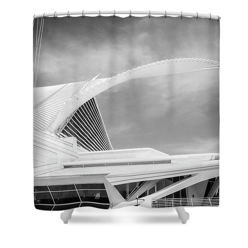 Mam Shower Curtain featuring the photograph Calatrava - Milwaukee Art Museum by John Roach