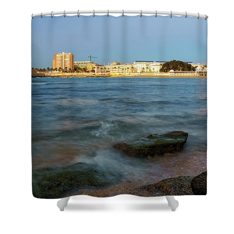 Coast Shower Curtain featuring the photograph Caleta Beach and Spa Cadiz Spain by Pablo Avanzini
