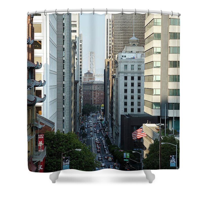  San Francisco California Street Shower Curtain featuring the photograph California Street San Francisco by Andy Myatt