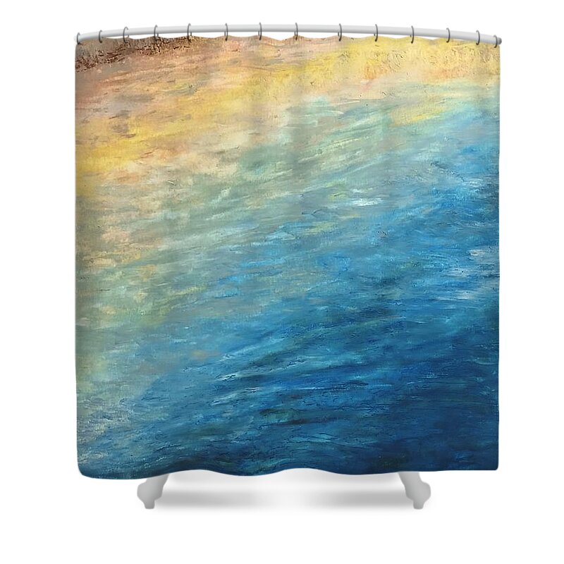 Blue Shower Curtain featuring the painting Calipso by Norma Duch